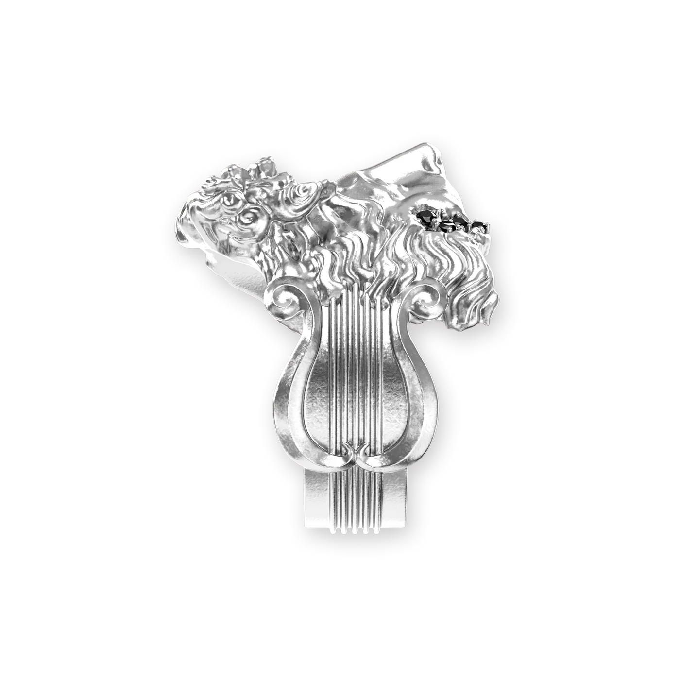 Anello con statua Apollo di 'Olympus', diamante nero