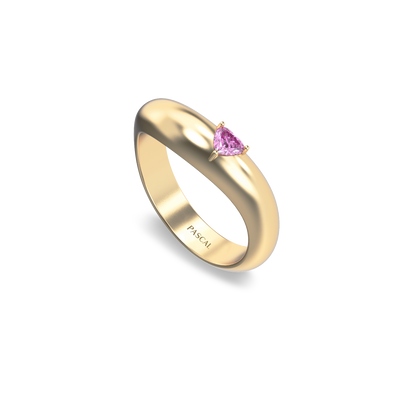 Heart Gemstone Promise Dome Ring