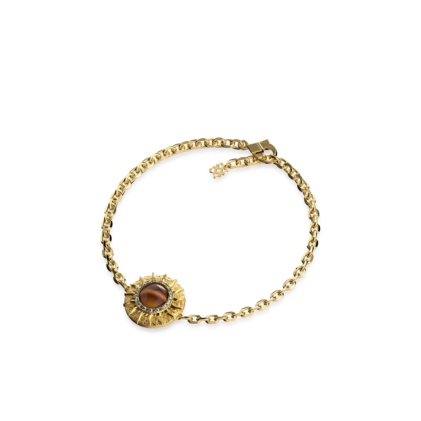 'The Spiritual' Sun Bracelet, White Diamond Halo