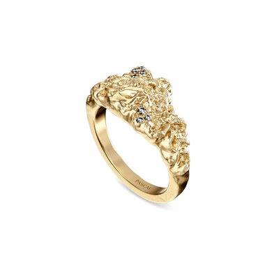 Anillo estatua Medusa "Olympus", diamante blanco