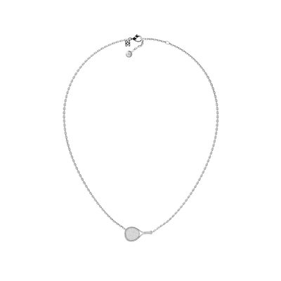 Collier Raquette 'The Padel', Halo de Diamants Blancs