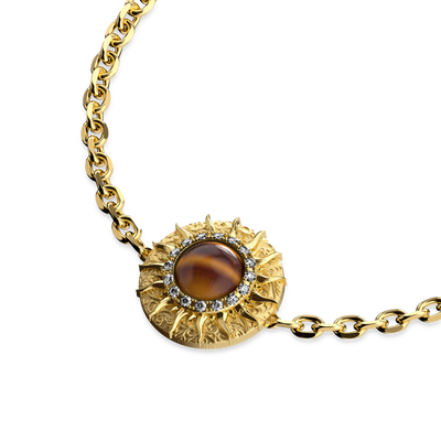 'The Spiritual' Sun Bracelet, White Diamond Halo