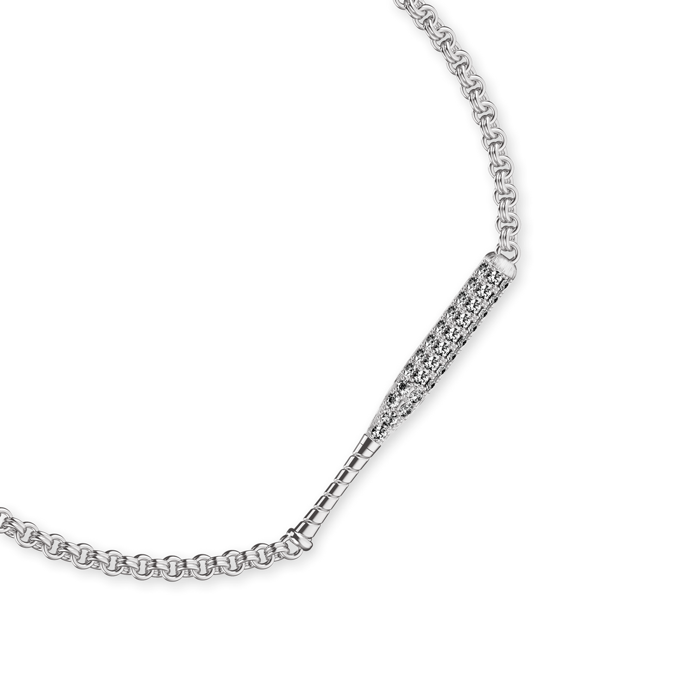 'The Baseball' Bat Bracelet, White Diamond Pavé
