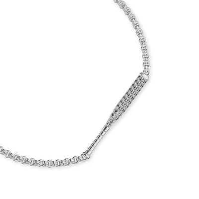'The Baseball' Bat Bracelet, White Diamond Pavé
