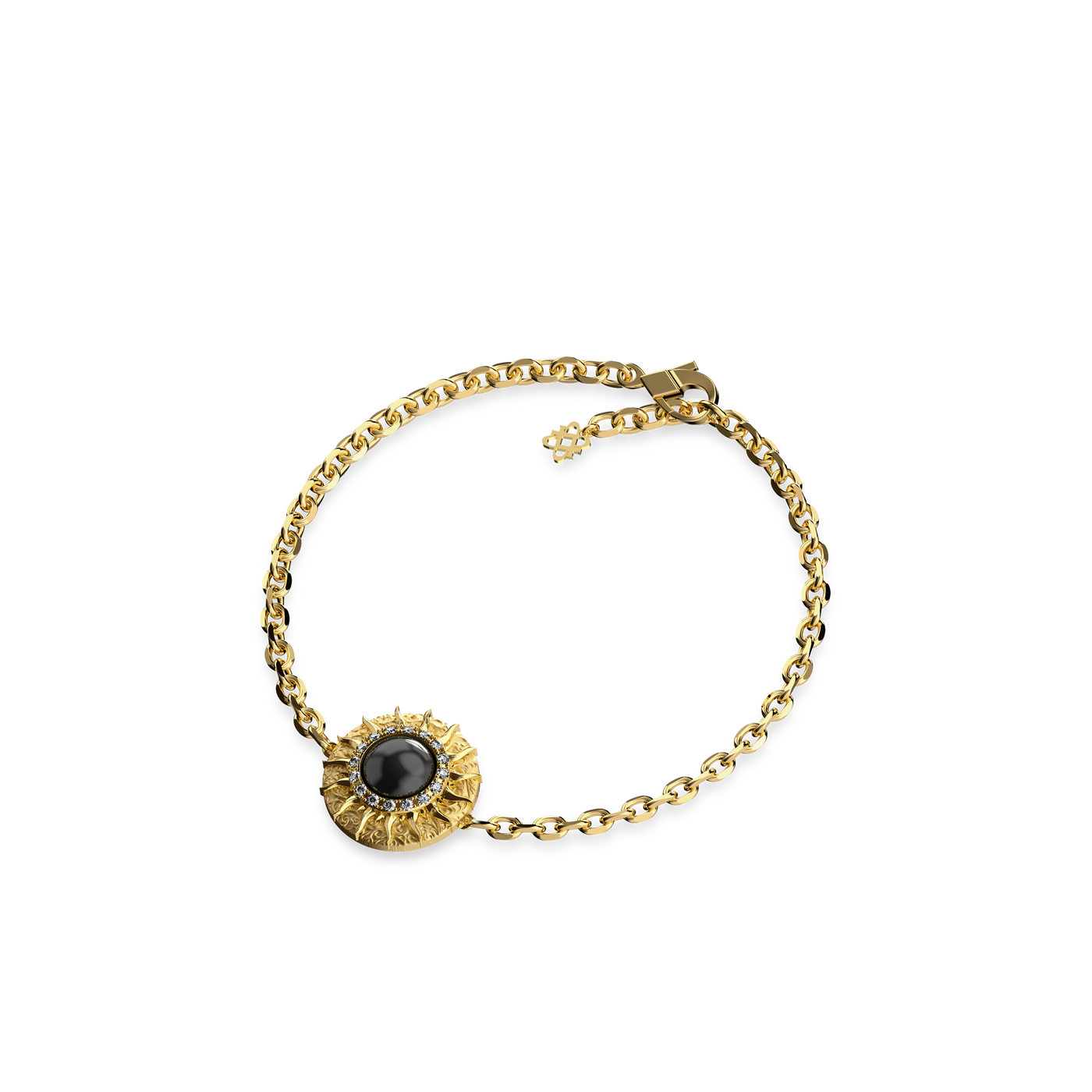 'The Spiritual' Sun Bracelet, White Diamond Halo