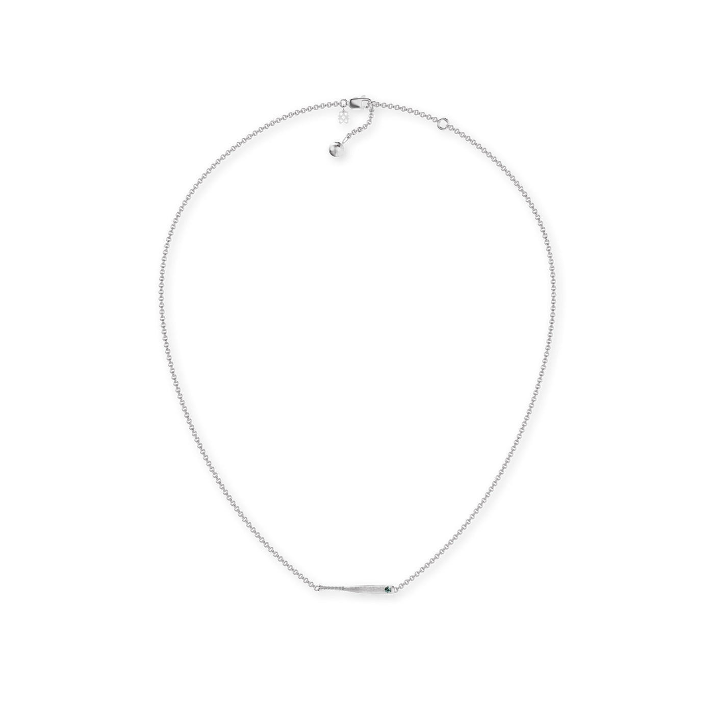 Die Baseball-Schläger-Halskette, grüner Diamant