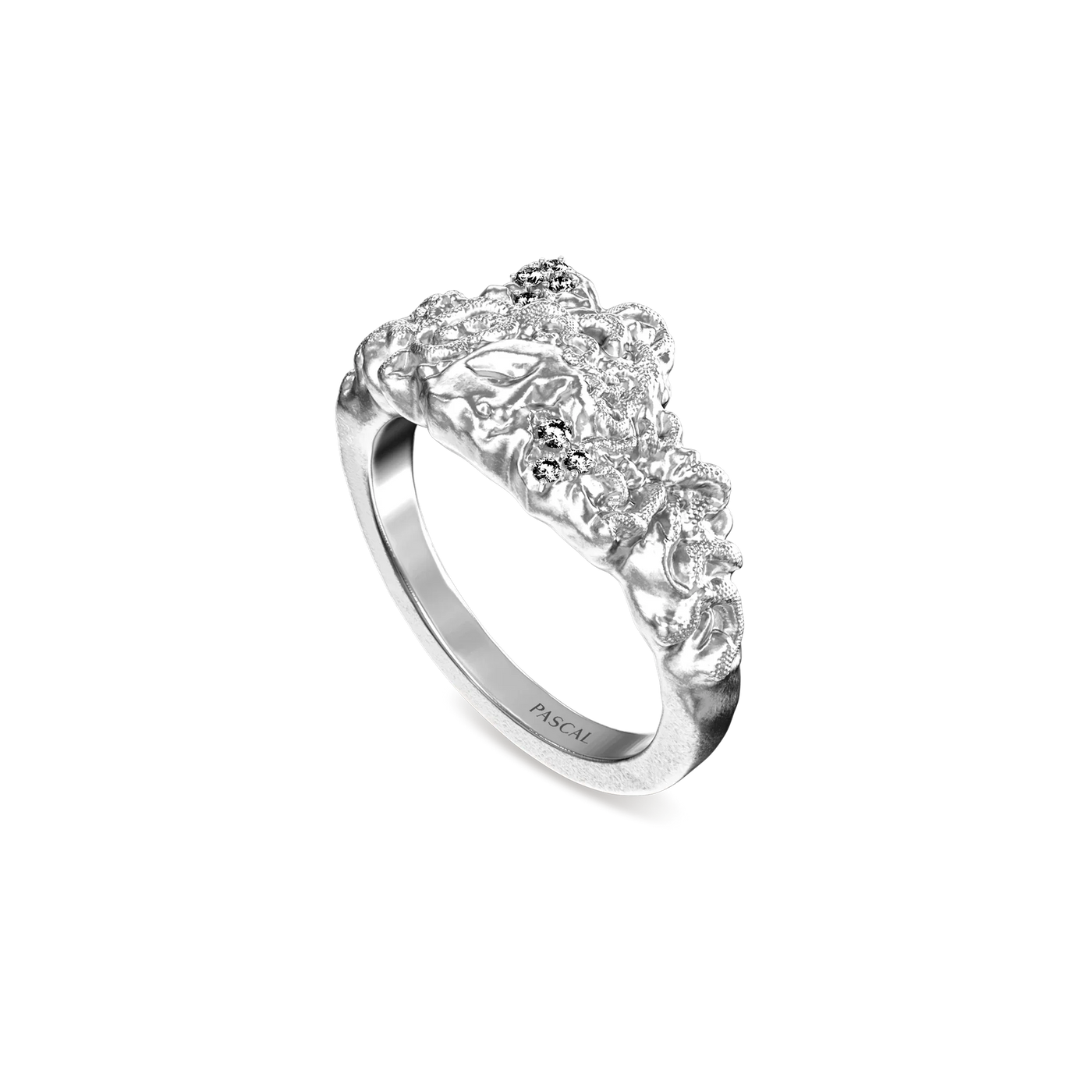 Statue Rng 'Olympus' Medusa Statue Ring, White Diamond | PASCAL
