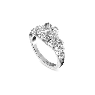 Anillo estatua Medusa "Olympus", diamante blanco