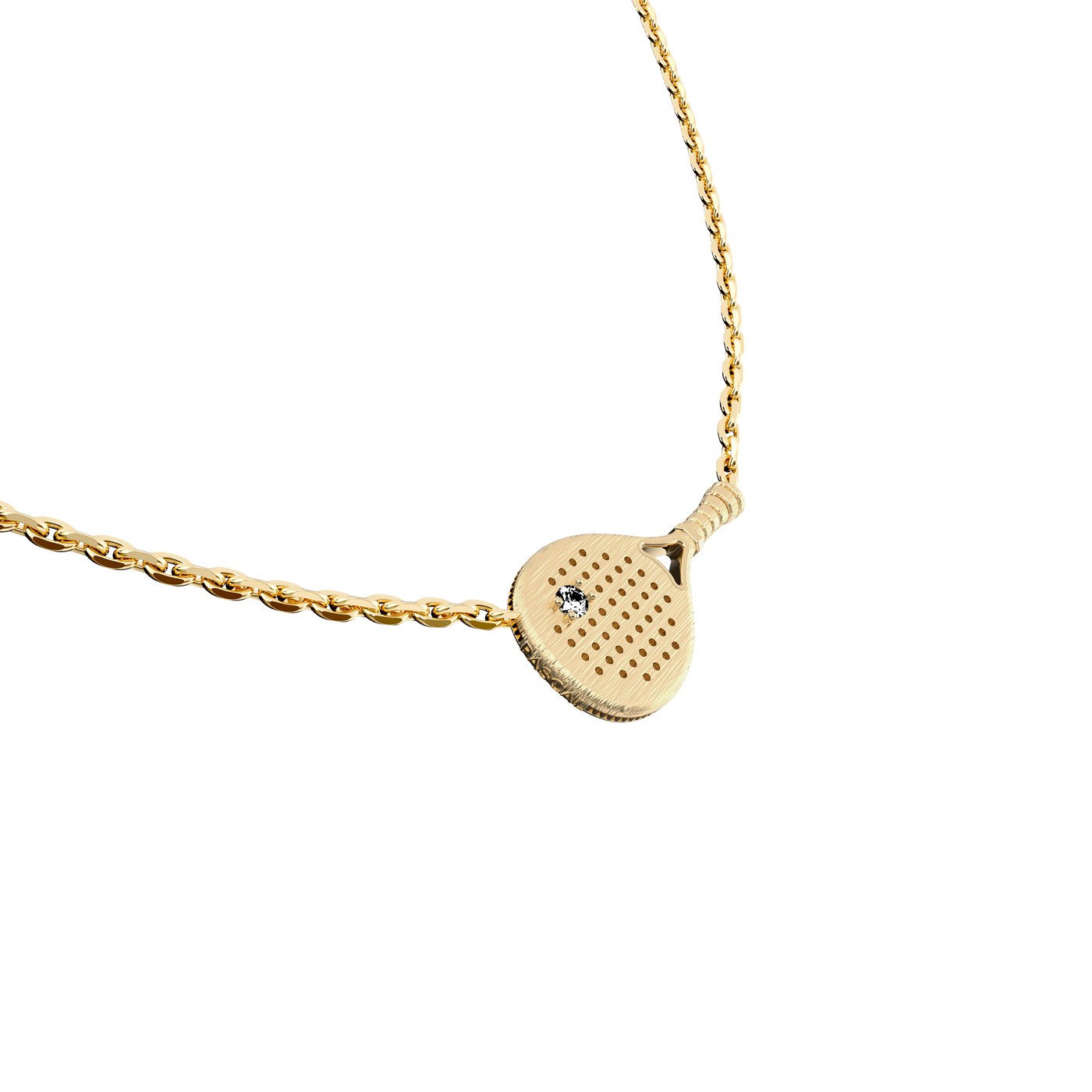 Collier Raquette 'The Padel', Diamant Blanc