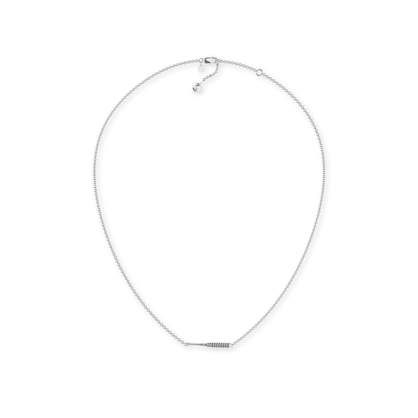 Collar "The Baseball" con colgante de bate, pavé de diamantes blancos