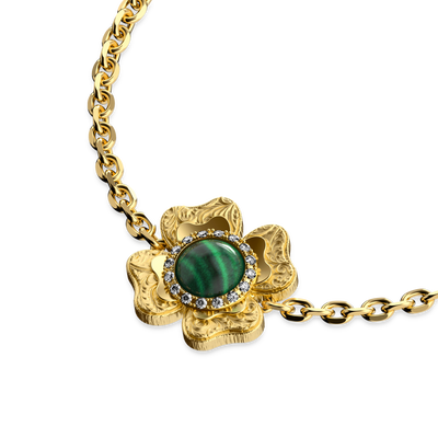 Pulsera 'The Spiritual' de trébol, halo de diamante blanco