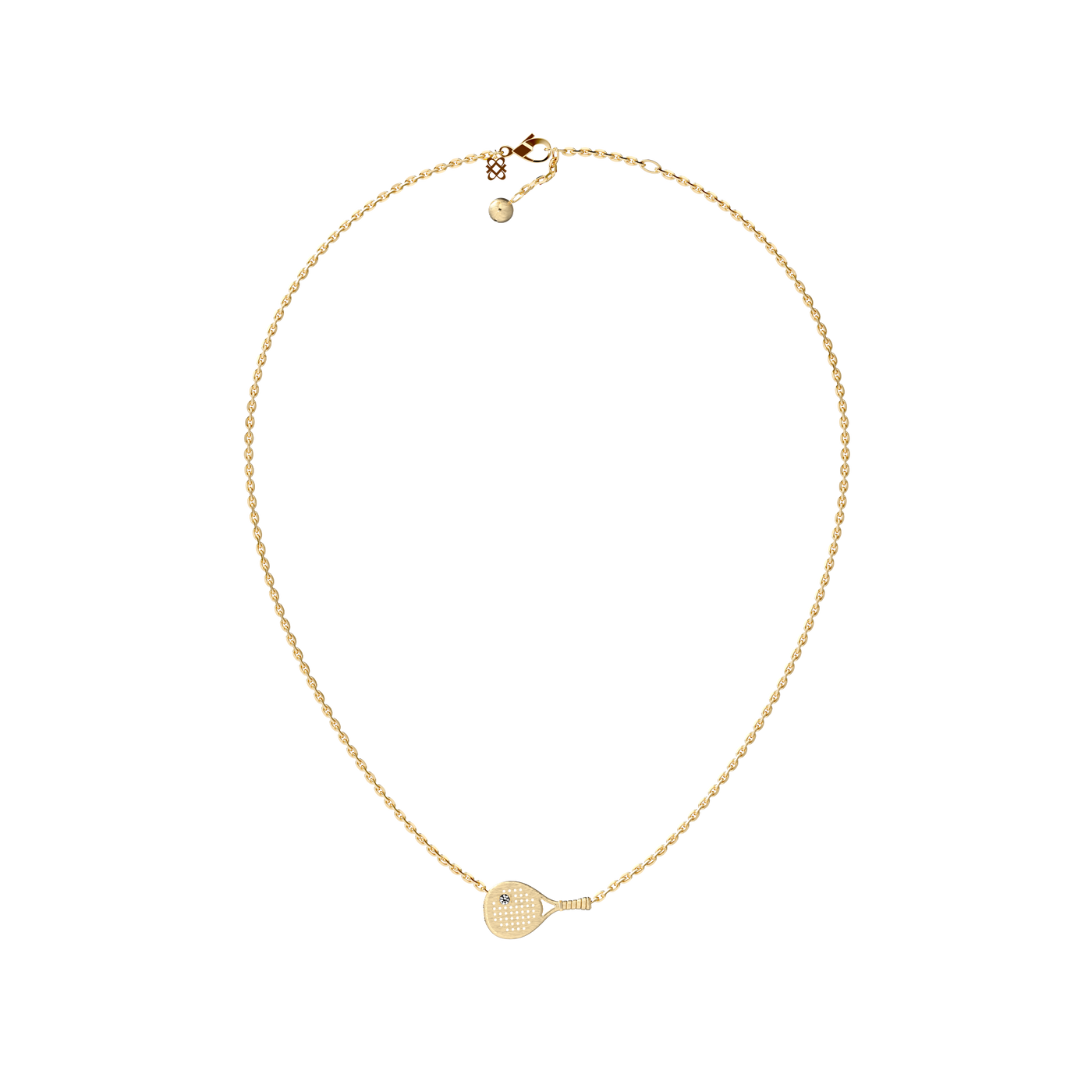 Collier Raquette 'The Padel', Diamant Blanc
