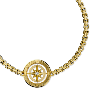 Bracelet boussole, diamant blanc