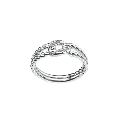 Anillo Everyday White Diamond Knot Rope