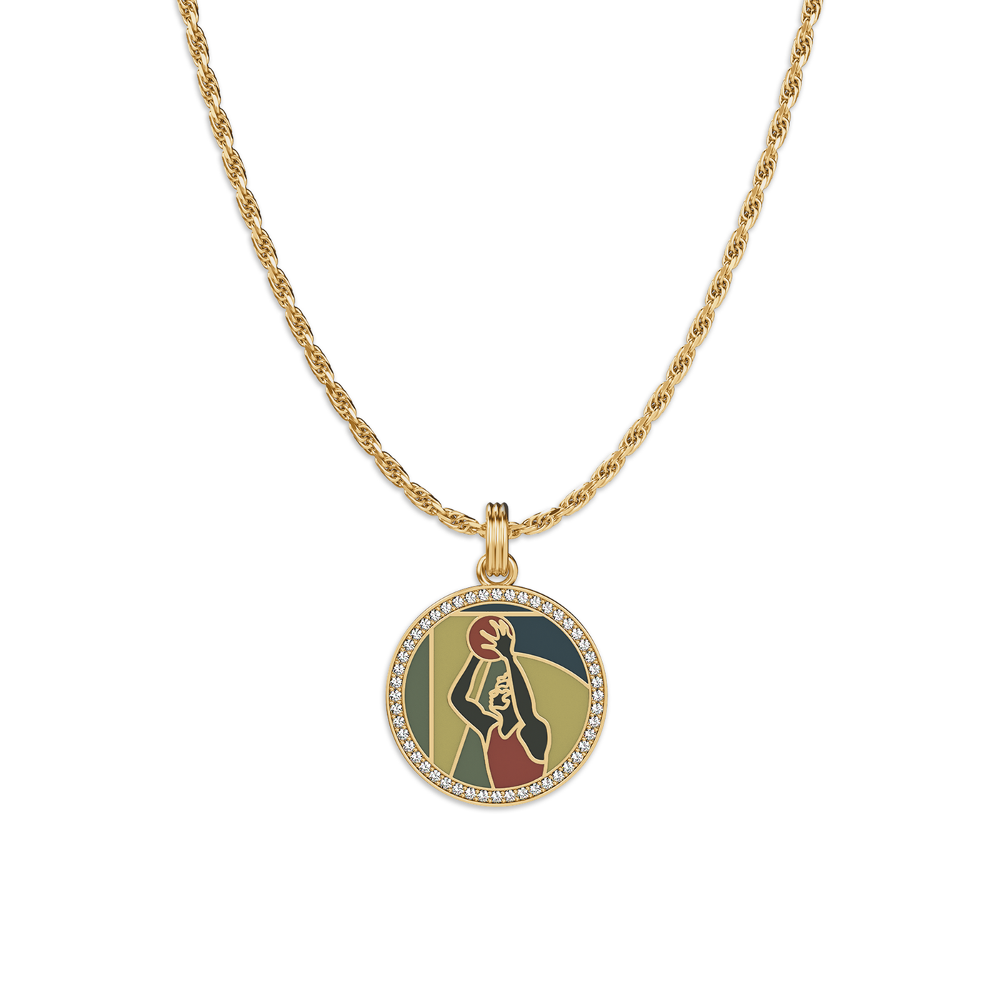 'Victory Emblem' Basketball Diamond Pendant