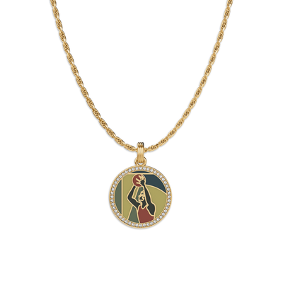 'Victory Emblem' Basketball Diamond Pendant