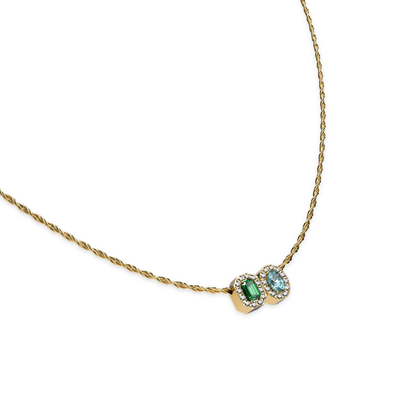 'Coastal Oasis' Double Gemstone Diamond Necklace