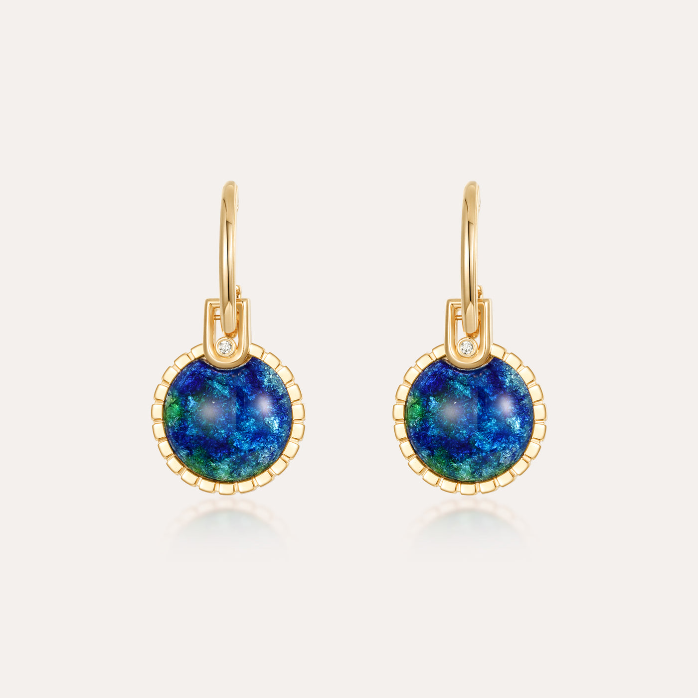 ‘Universe’ Enamel Diamond Earrings, Round