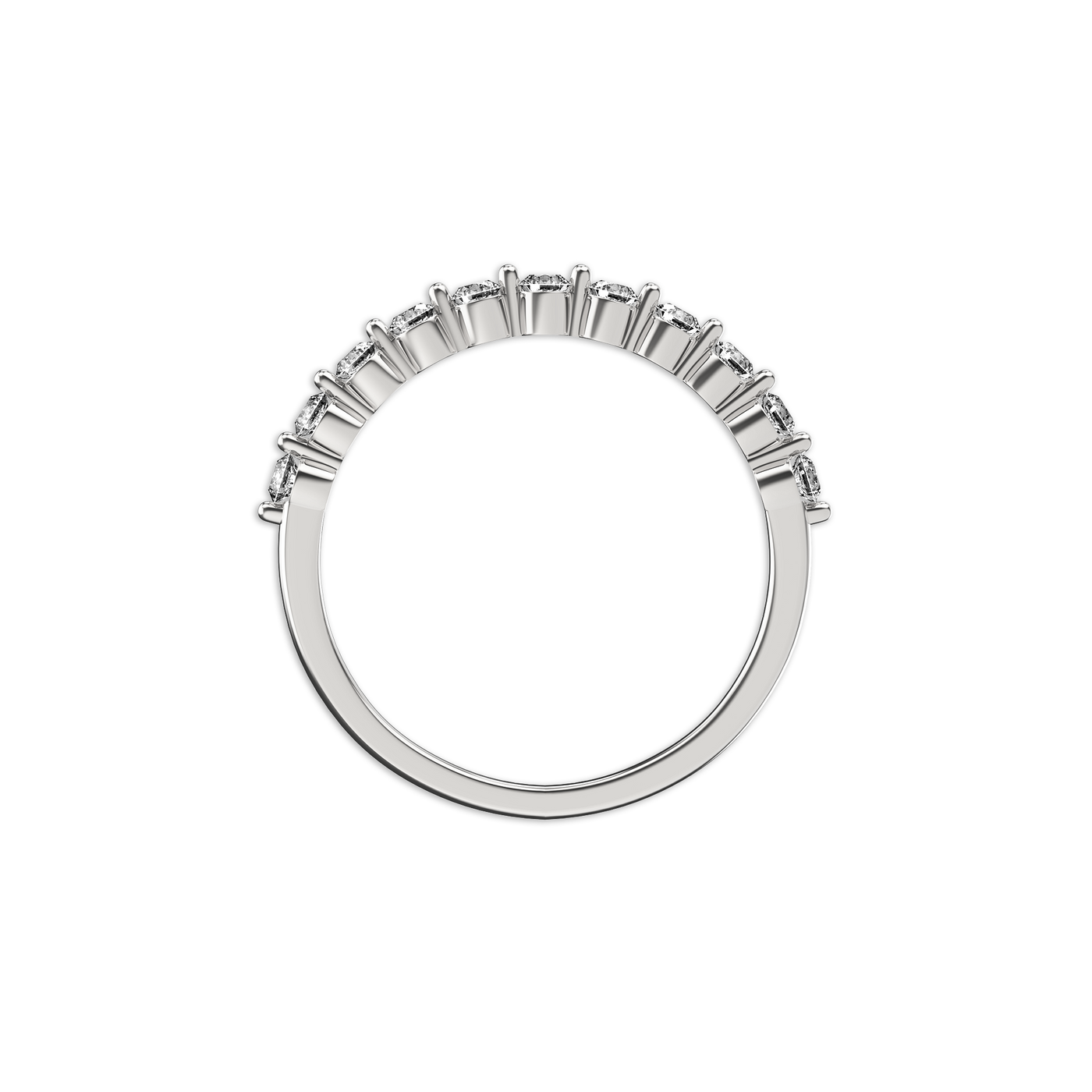 Round Diamond Half Eternity Ring