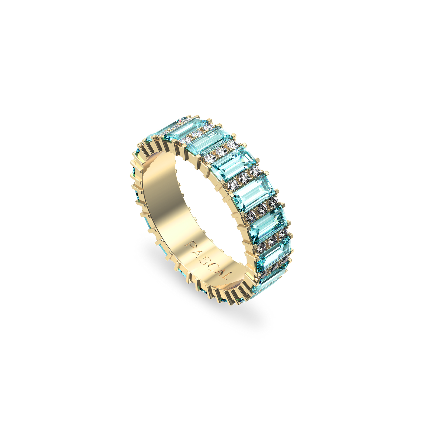 Coastal Oasis Gemstone Eternity Diamond Ring