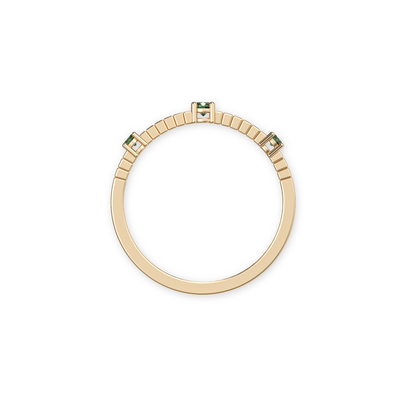 'Trinity' Linear Gemstone Band Ring