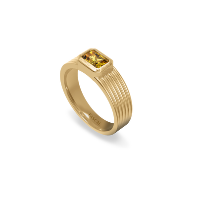 Orbital Gemstone Band Ring