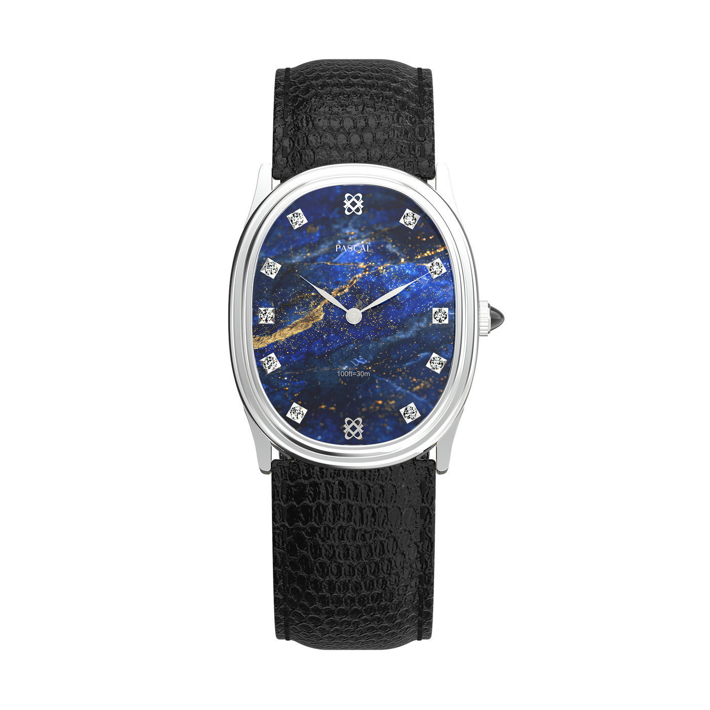 Montre ovale à bulles et diamants 