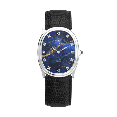 Montre ovale à bulles et diamants 