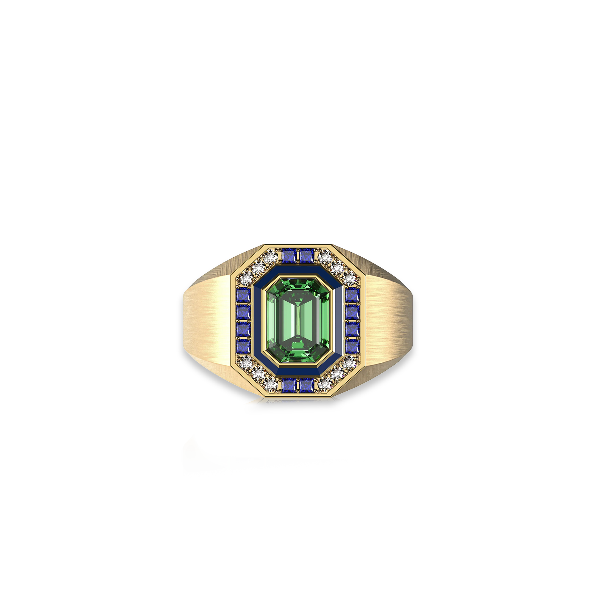 Lustre Gemstone Diamond Cocktail Ring - PASCAL#color_verdant