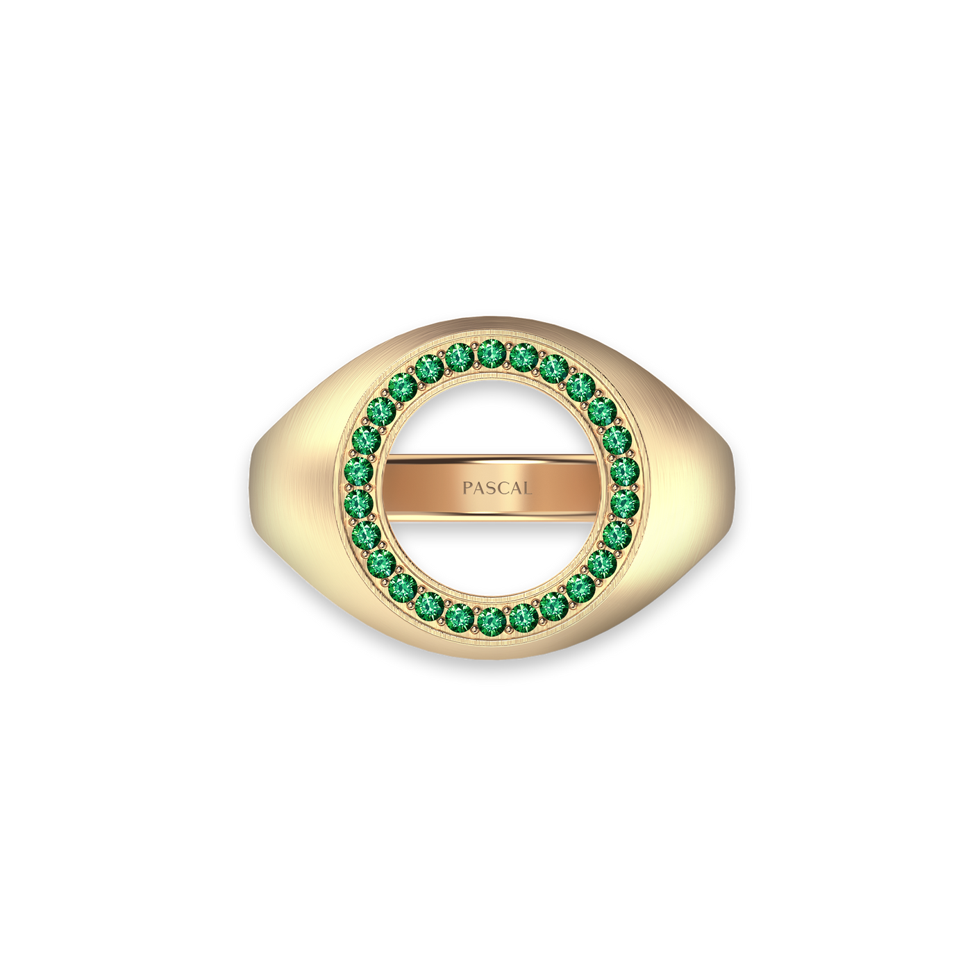 Disc Halo Gemstone Signet Ring