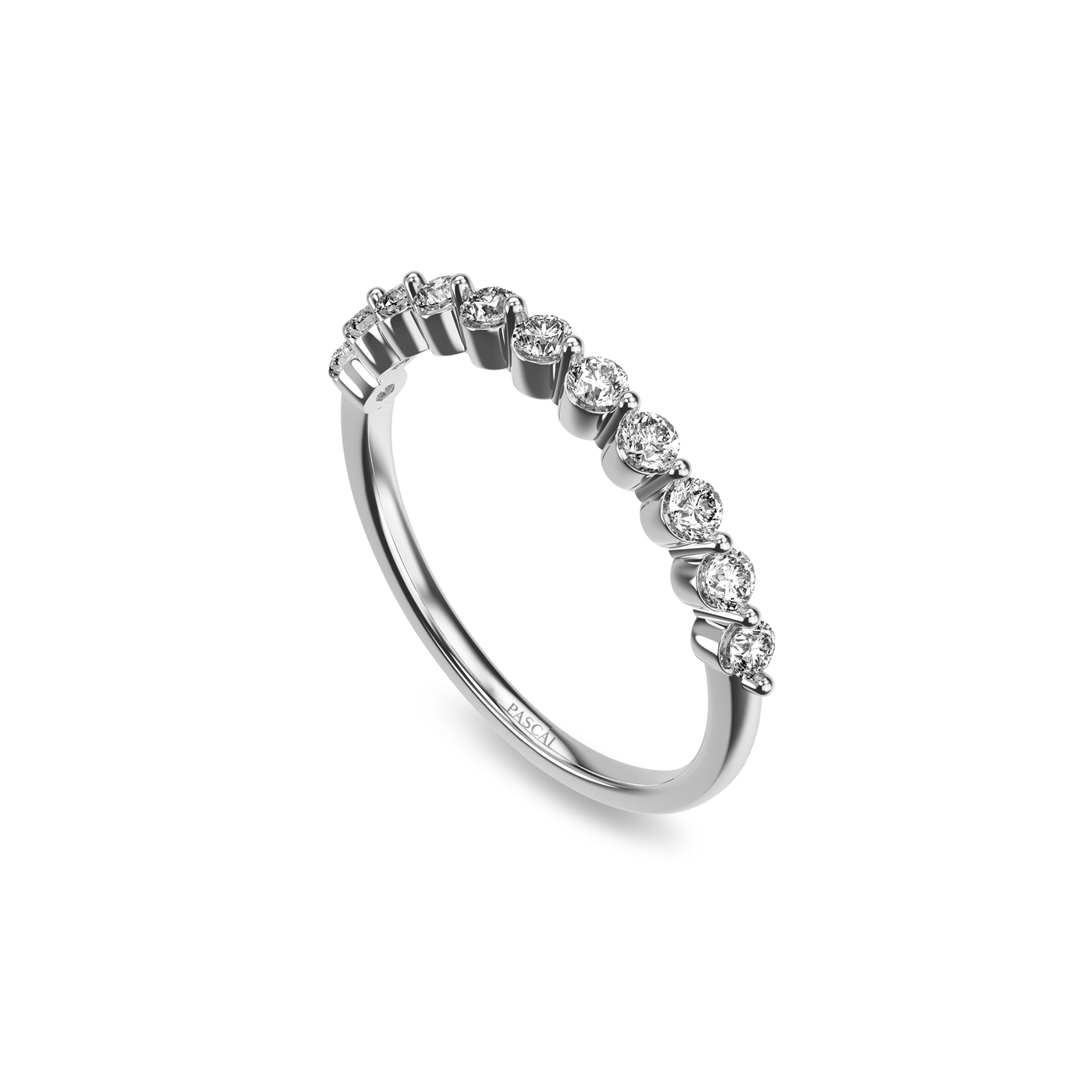 Round Diamond Half Eternity Ring