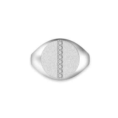 Disc Linear Diamond Signet Ring