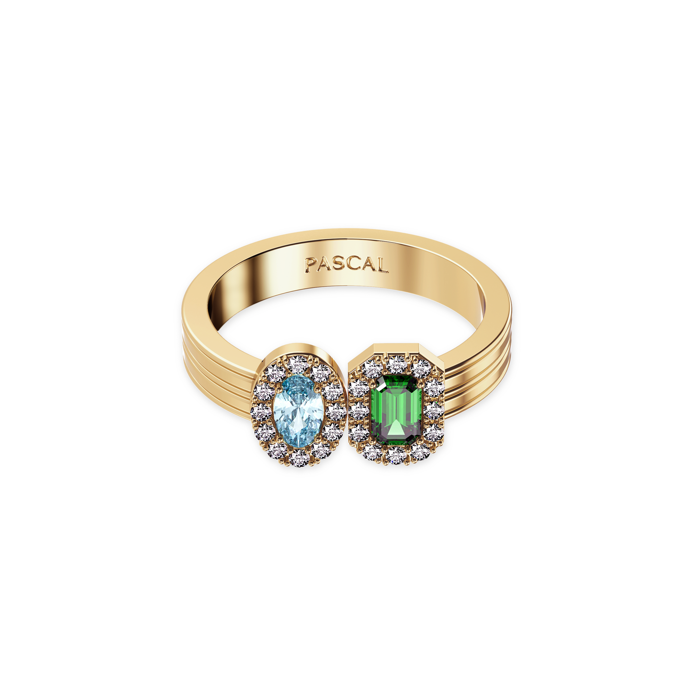 'Coastal Oasis' Double Gemstone Diamond Ring