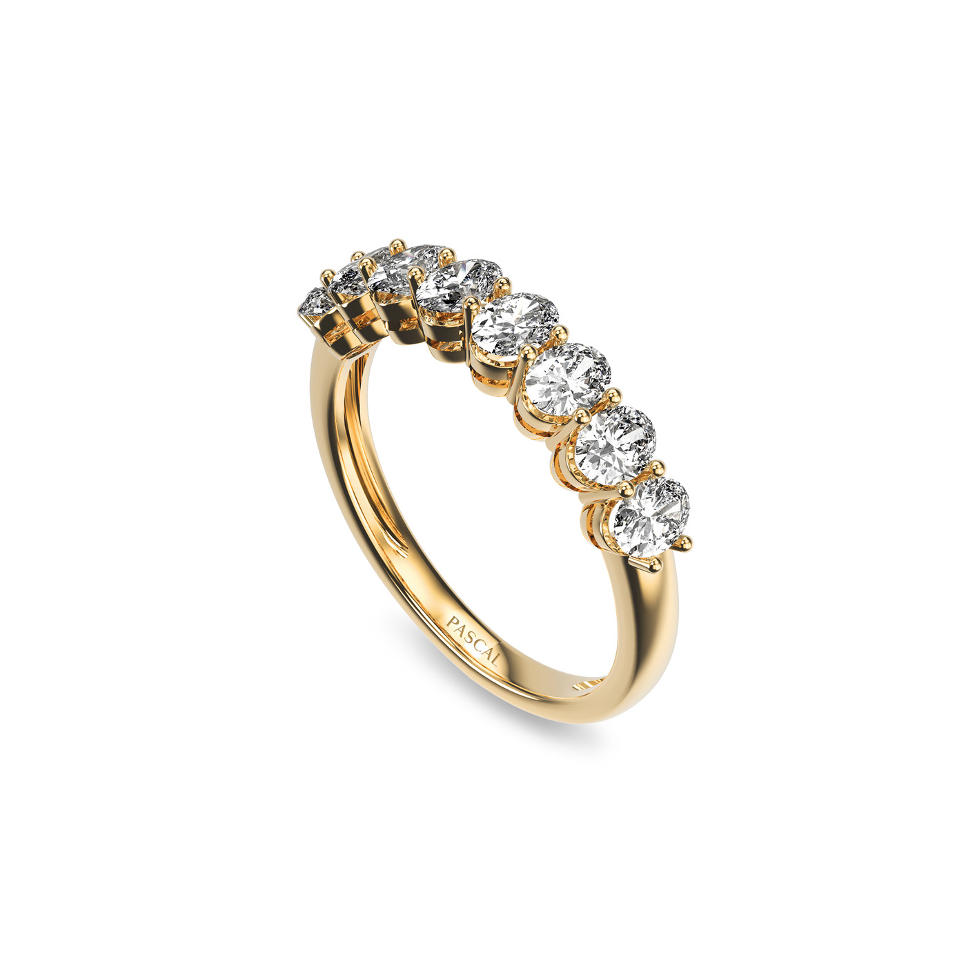 Oval Diamond Half Eternity Ring