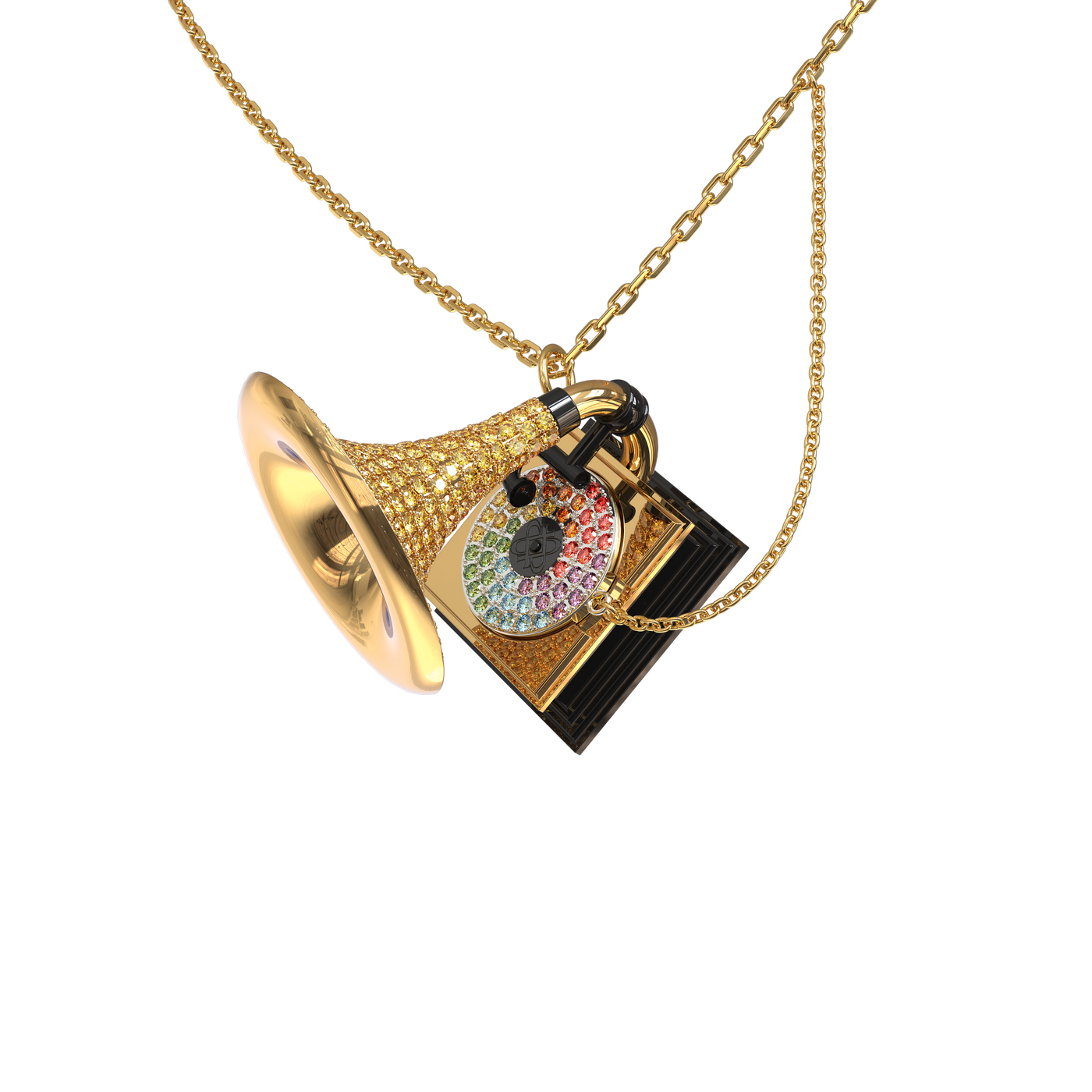 Gramophone Diamond Necklace