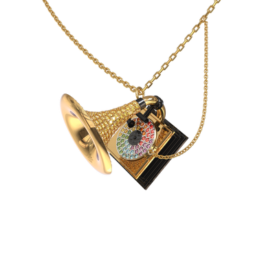 Grammophon Diamant Halskette 