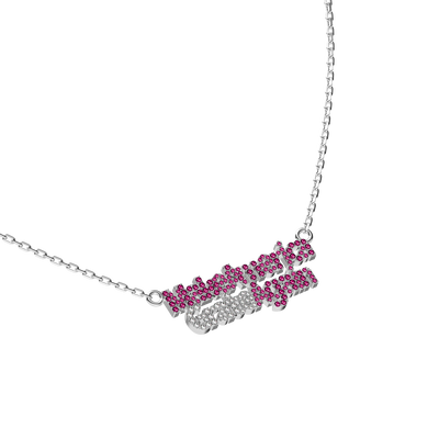 'Political Pop' Gemstone Diamond Slogan Necklace