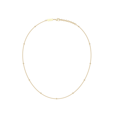 Schlüsselbeinkette mit goldenen Perlen, 1,5 mm 
