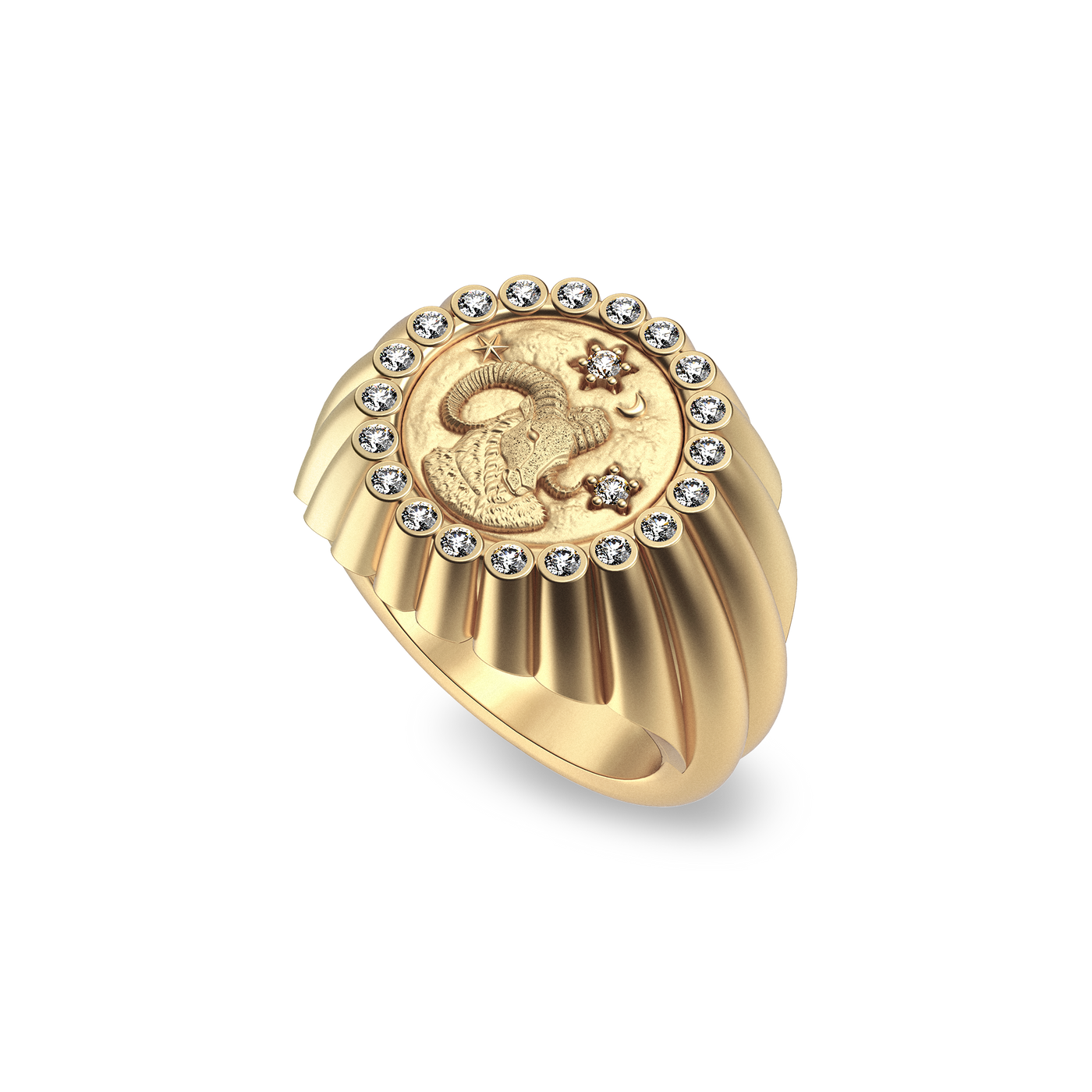 'Zodiac' Diamond Dome Ring, Aries