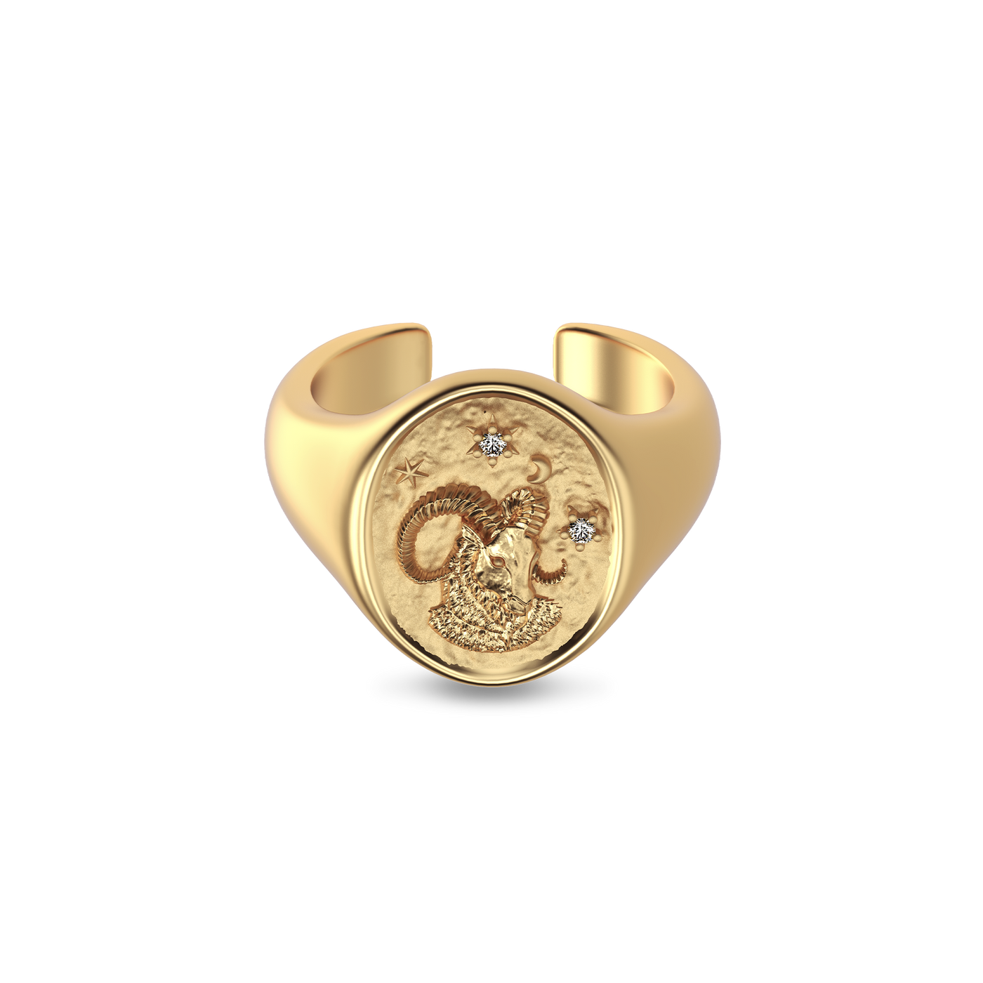 'Zodiac' Diamond Signet Ring, Aries