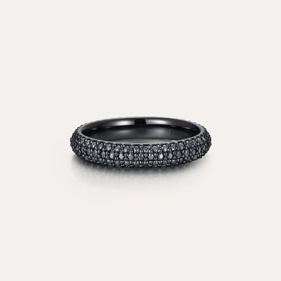 Klassischer zweireihiger Eternity-Ring mit schwarzen Diamanten