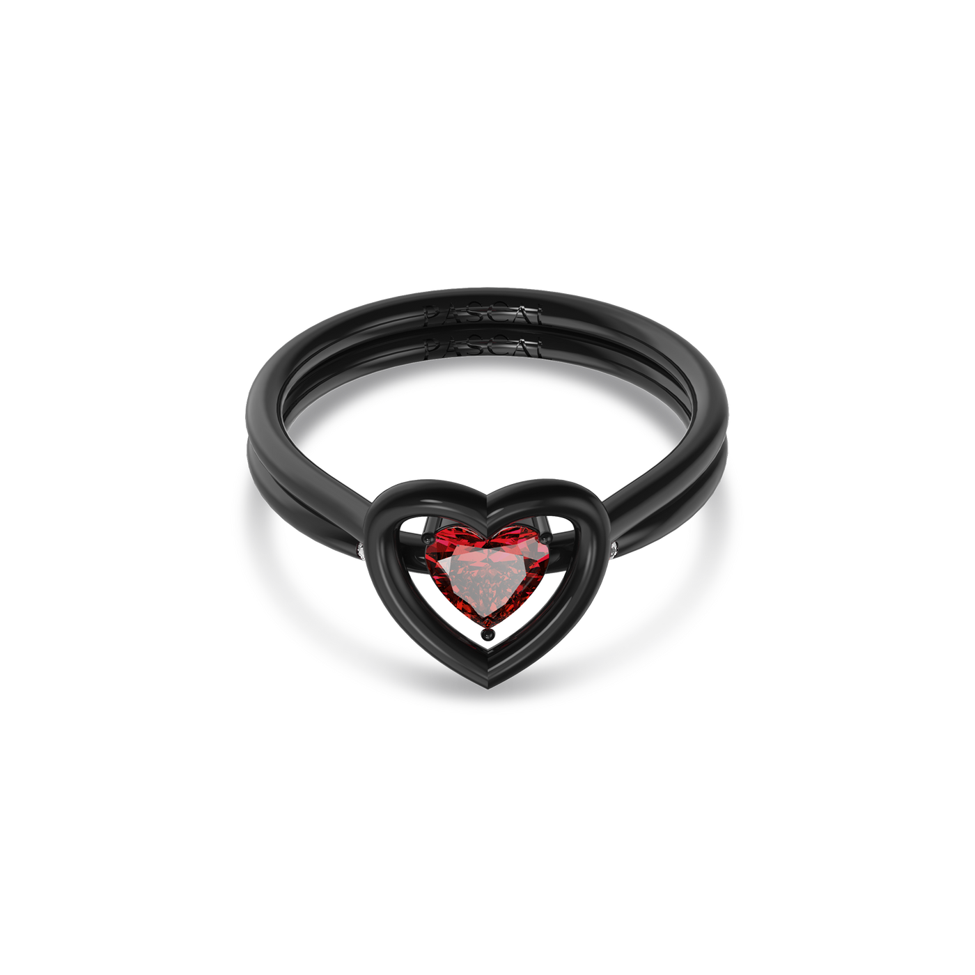 Conjunto de anillo de promesa de esmalte de corazón