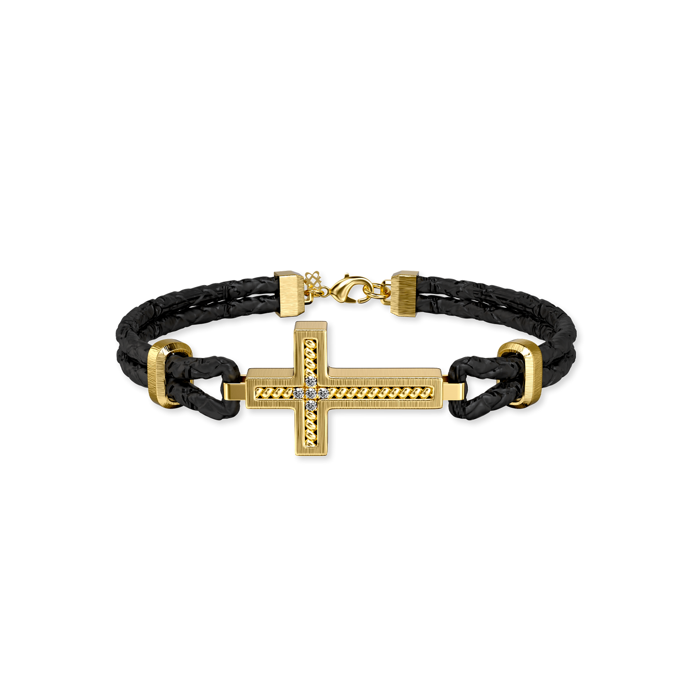 Bracciale a croce con cavo, diamante bianco