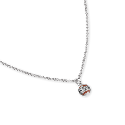 Collar de bola "The Baseball", pavé de diamantes blancos