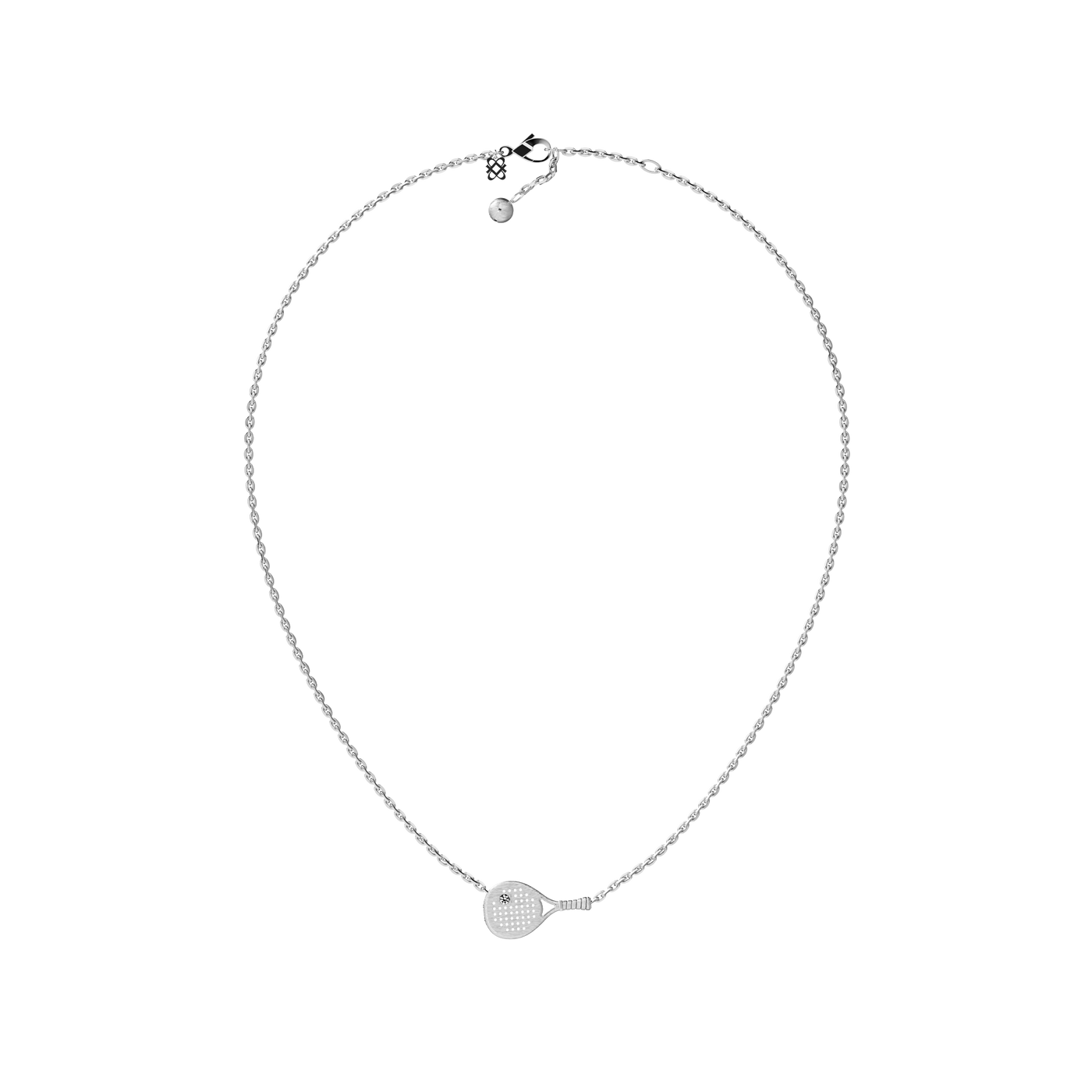 Collier Raquette 'The Padel', Diamant Blanc