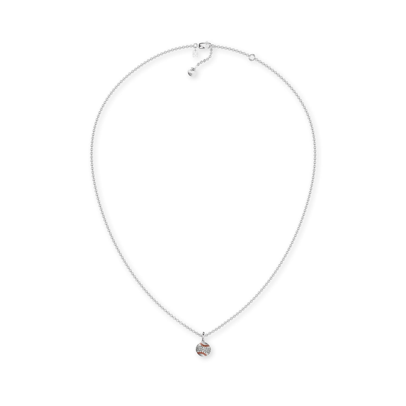 Collar de bola "The Baseball", pavé de diamantes blancos