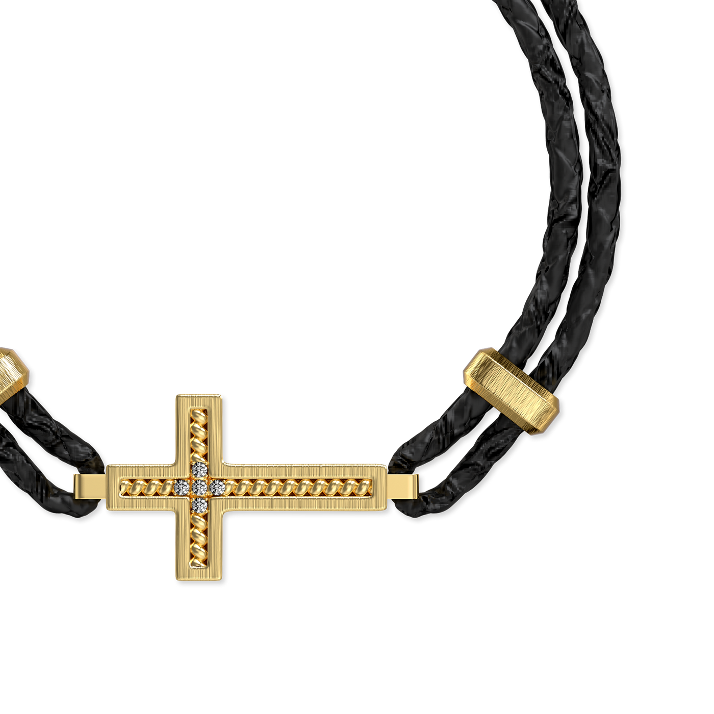 Bracciale a croce con cavo, diamante bianco