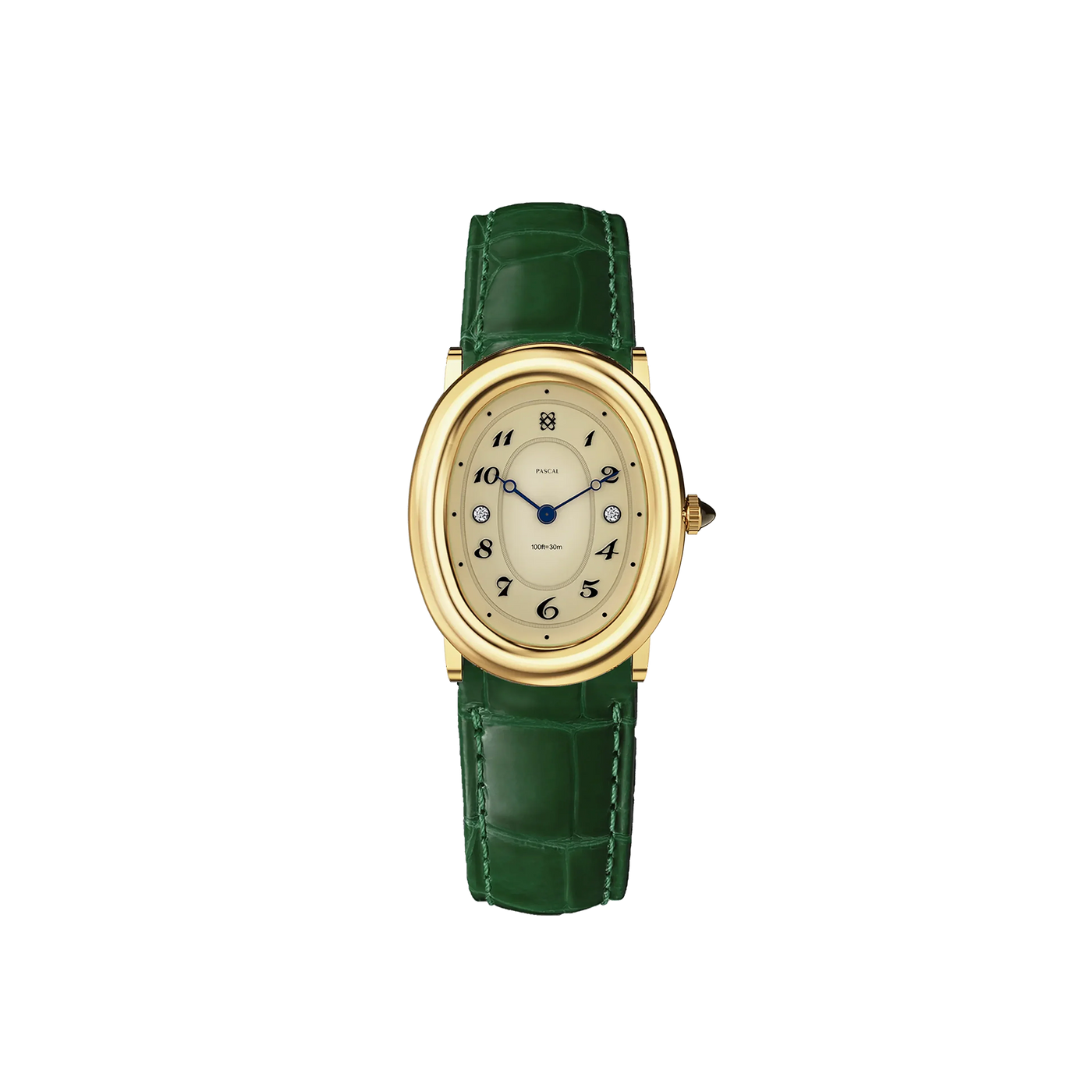 Oval Bubble Diamond Watch (24mm x 30mm) in Lush Green - PASCAL