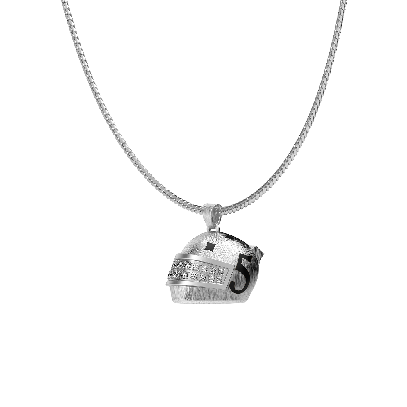 Pendente de Capacete "The Speed", Pavé de Diamantes Brancos