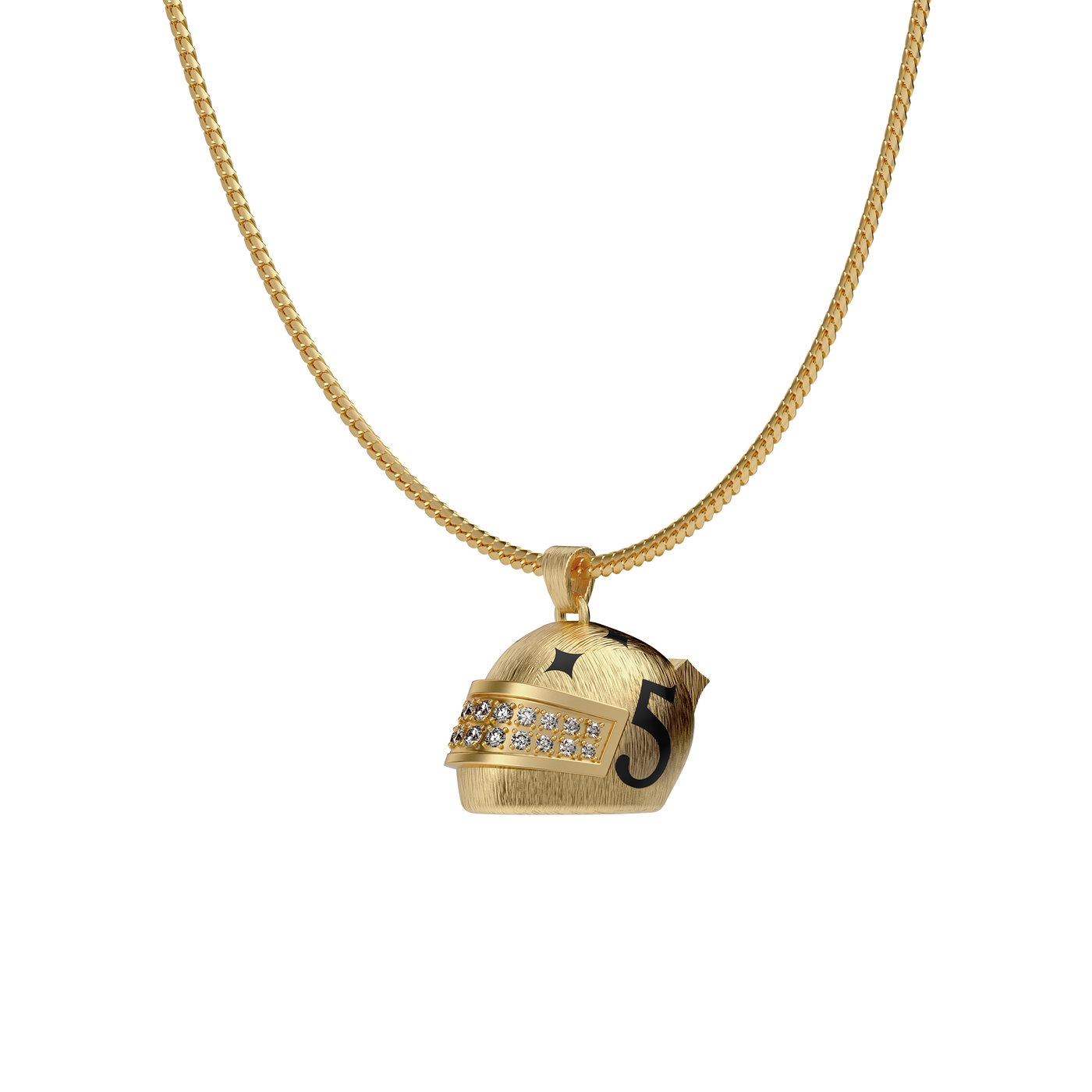 Pendente de Capacete "The Speed", Pavé de Diamantes Brancos